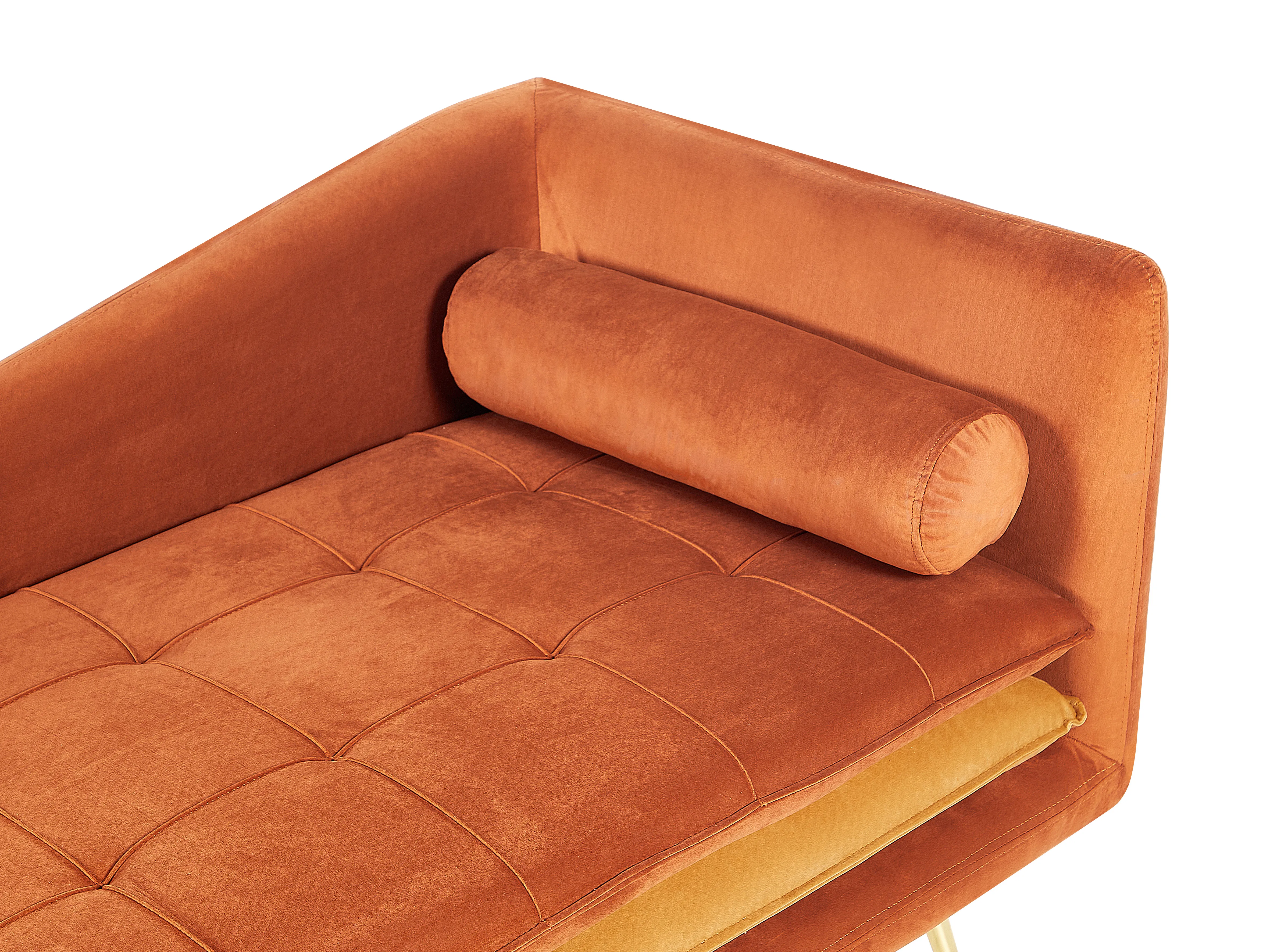 Rechtszijdige chaise longue GONESSE Fluweel Oranje