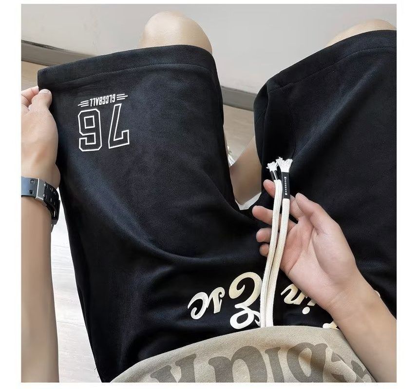 Dukakis - Sweatshorts met trekkoord en letters