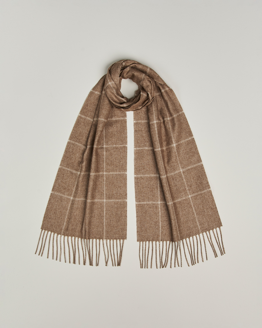 Piacenza Cashmere Cashmere/Silk Window Pane Scarf Beige