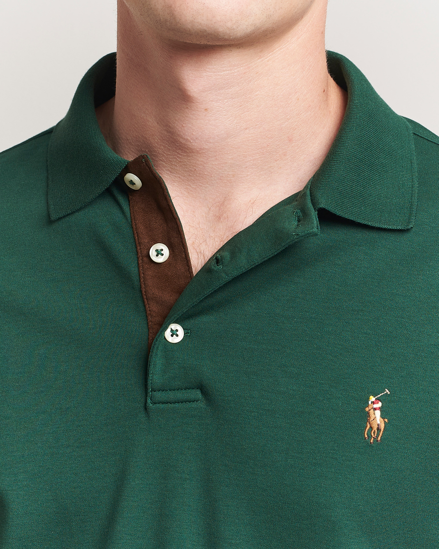 Polo Ralph Lauren Pima Cotton Custom Slim Fit LS Polo Vintage Pine