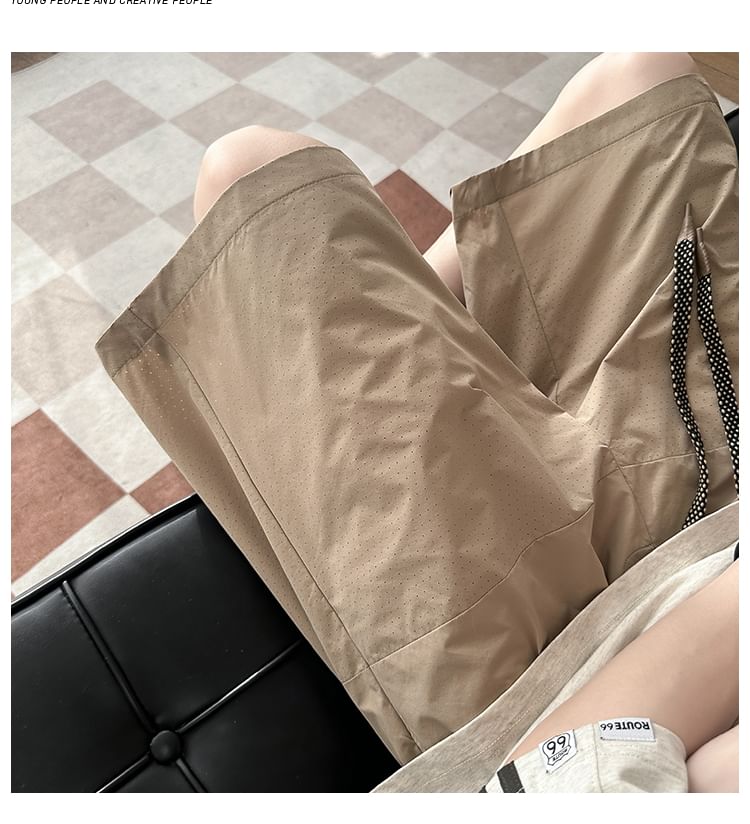 emeisa - Effen short met middelhoge taille