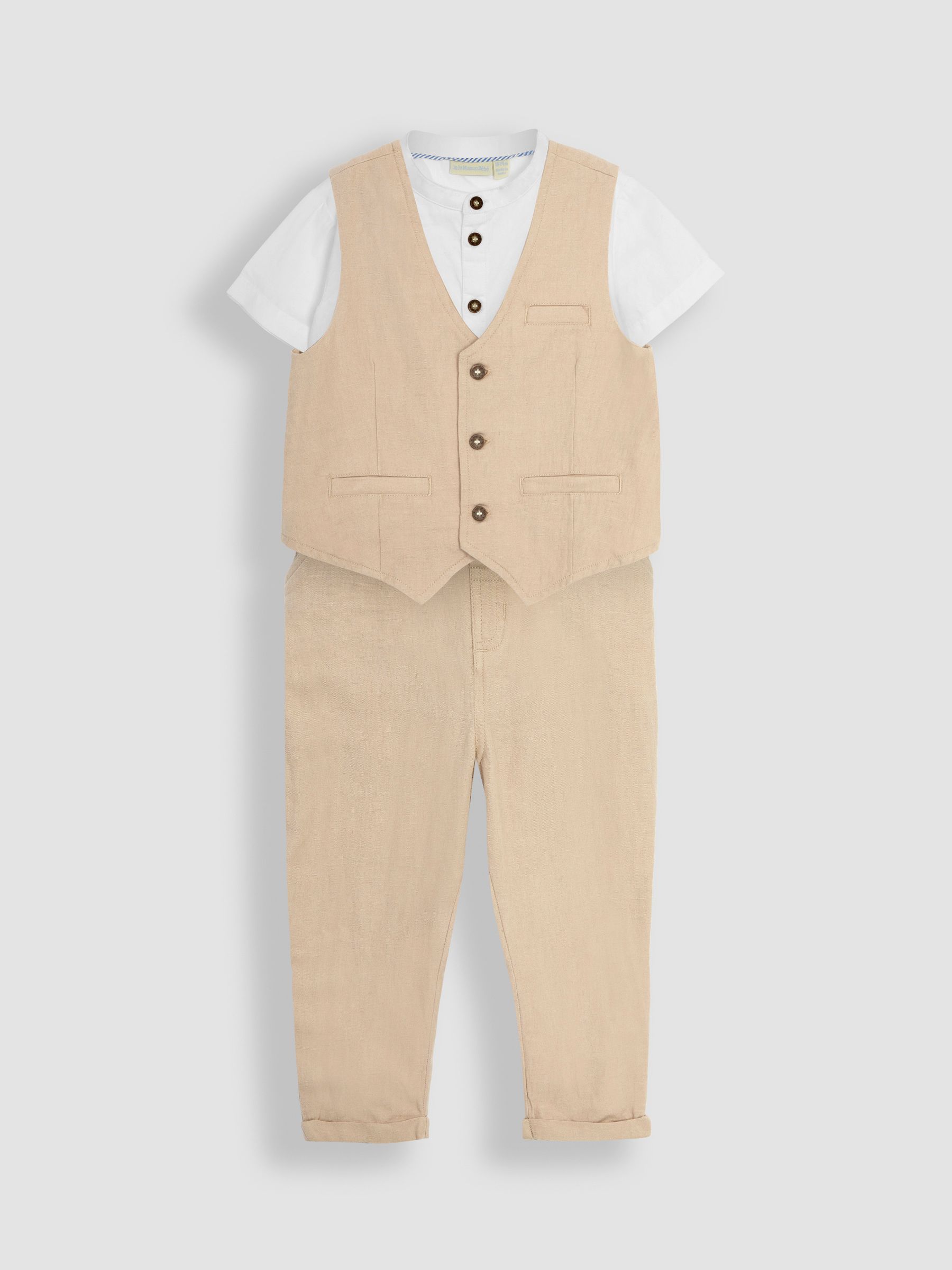 JoJo Maman Bébé - 3-delige set van herenvest, overhemd en broek