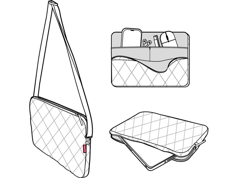Reisenthel Notebooktasche Notebook sleeve Rhombus Black, 13 Schutzhülle für Laptops