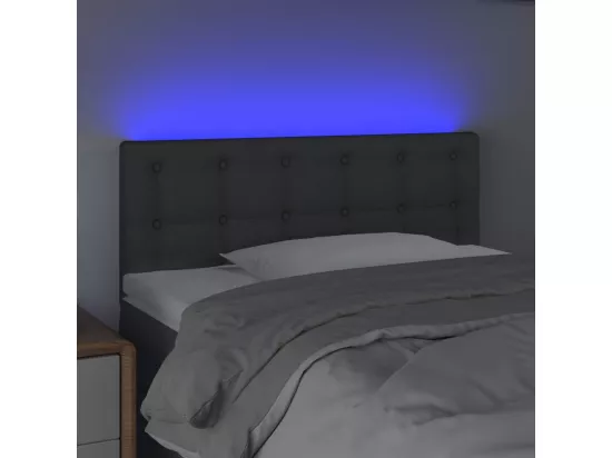 Tête de lit à LED Gris foncé 100x5x78/88 cm Tissu