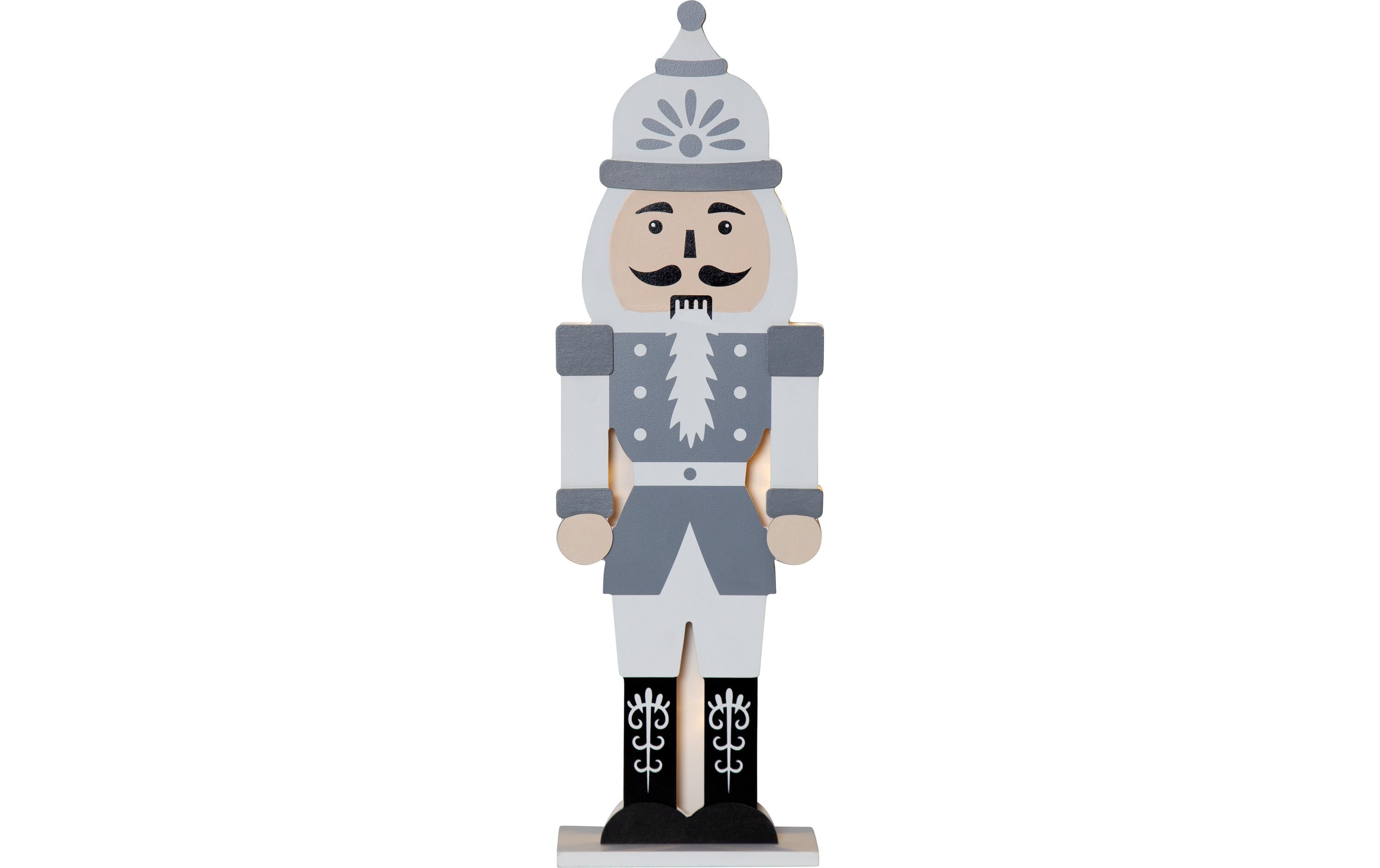 LED-Figur Nussknacker, 52 cm, GrauSympathischer Nussknacker mit Beleuchtung
