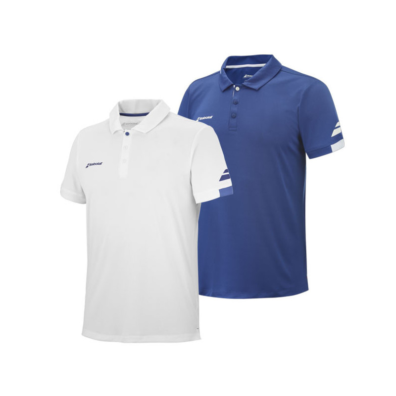 Polo de tennis enfant Babolat Play blanc ou bleu