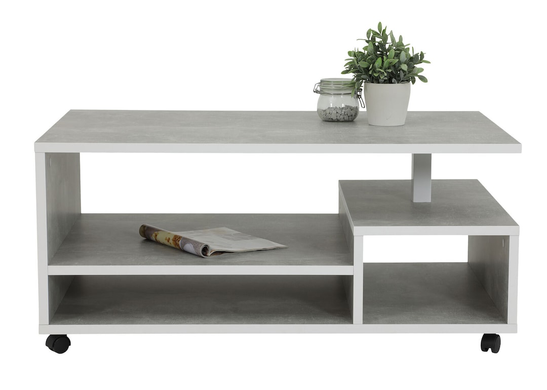 Couchtisch EIKE 110 x 68 cm Betonoptik grau