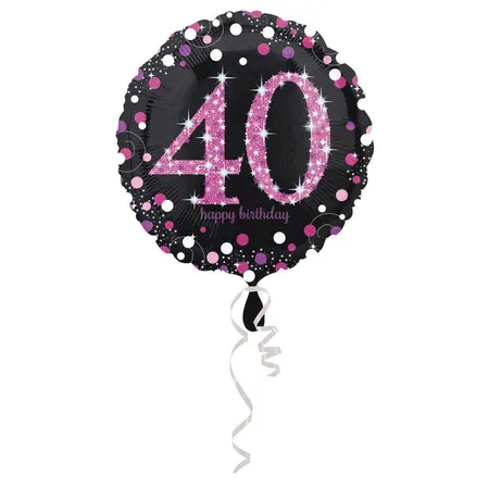 amscan Folienballon pink 40 Celebration, rund, 43cm
