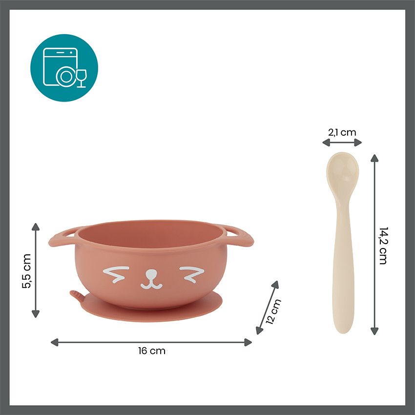 Coffret repas en silicone TAST'ISY 15-24 mois - Renard - Ecru