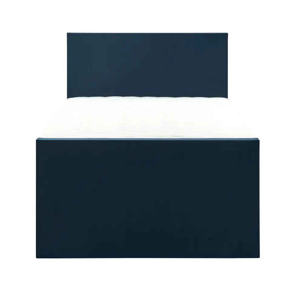 Boxspring met voetbord Liv egaal - blauw - 120x200 cm - vierkante poot