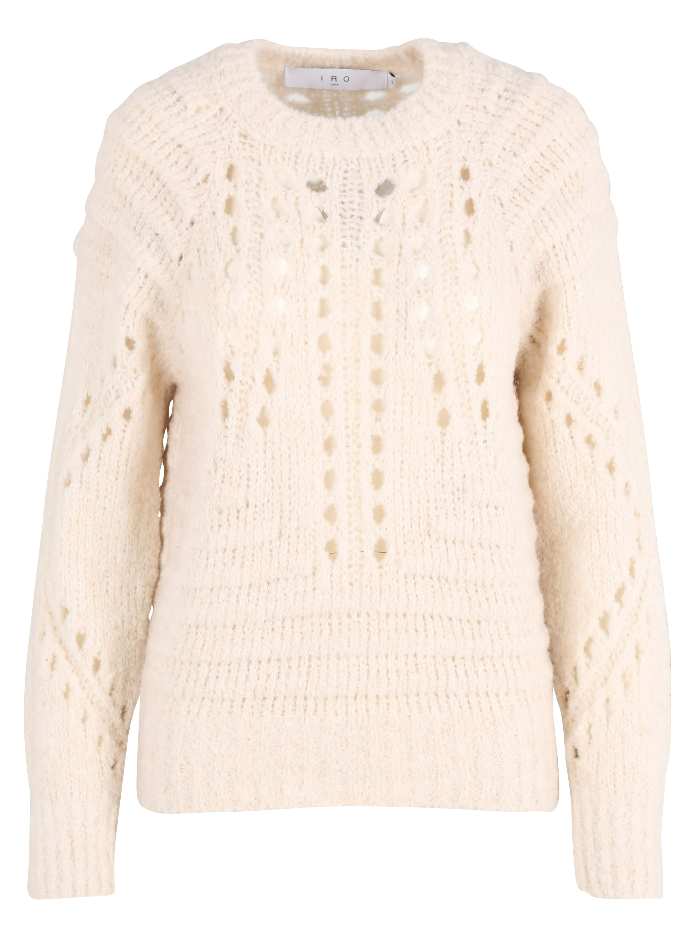 KANNA - Pull col rond en maille ajourée| Beige