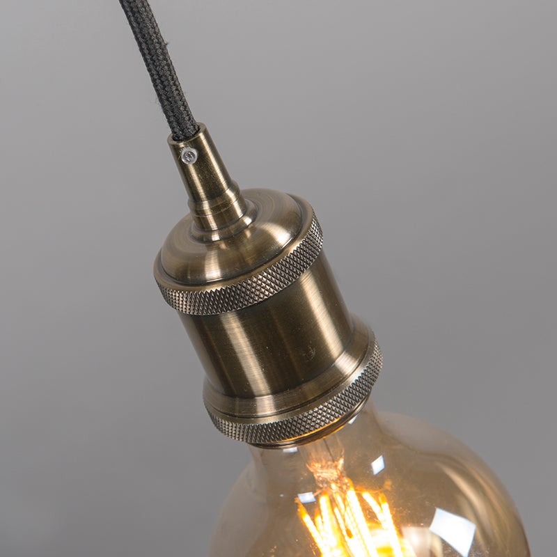Moderne hanglamp van brons met zwarte kabel - Cava Classic