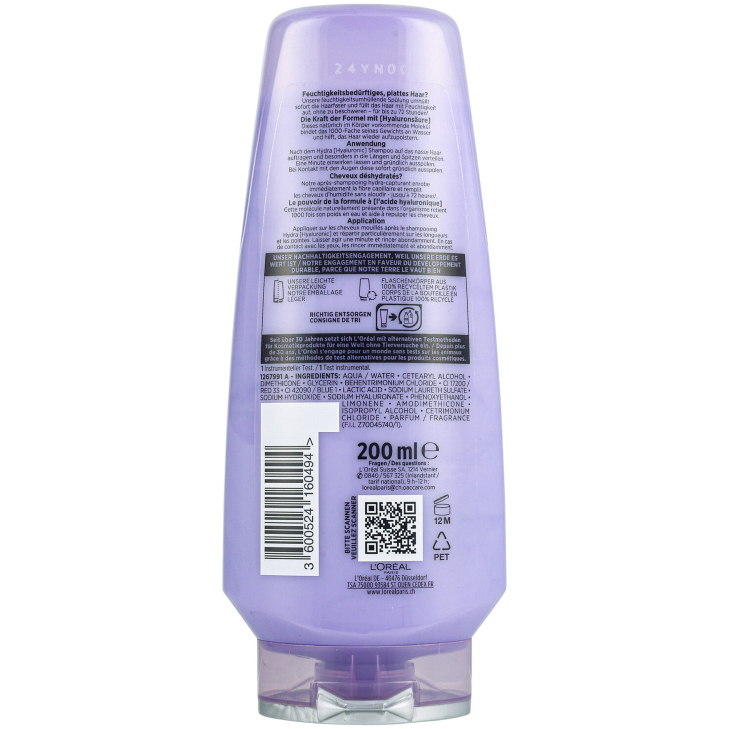 Elsève Hydra Hyaluronic 72H Feuchtigkeits-Umhüllende Spülung