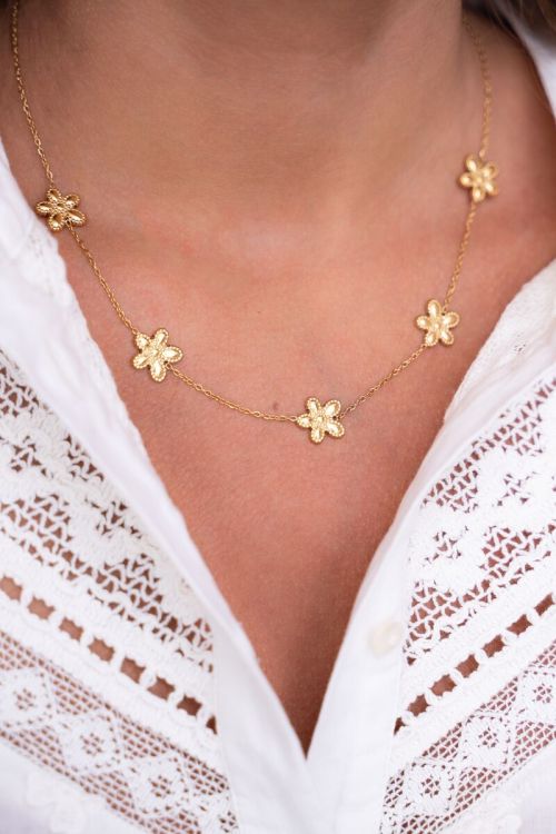 Island ketting met 5 bloemen