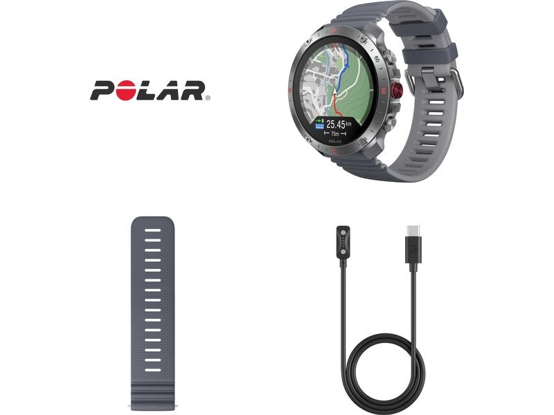 POLAR Sportuhr Grit X2 PRO Grau, M/L Sportuhr mit optischer Pulsmessung und Smartwatch-Navigation