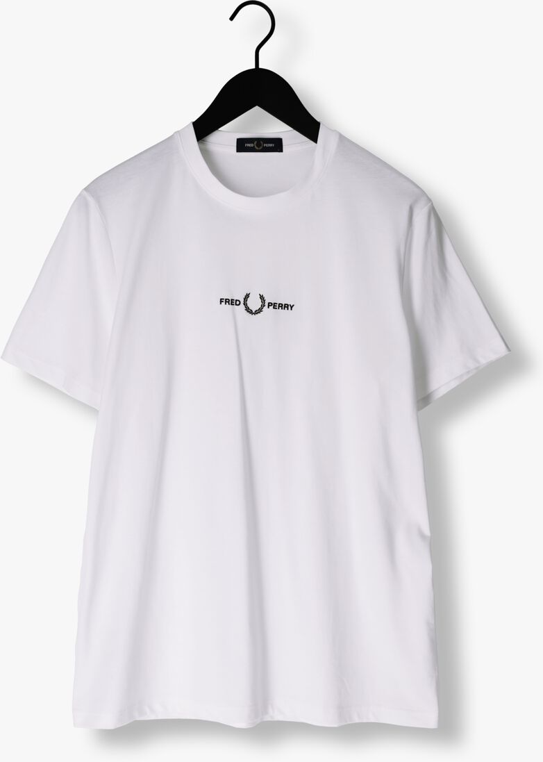 FRED PERRY witte fred perry t-shirt embroidered t-shirt