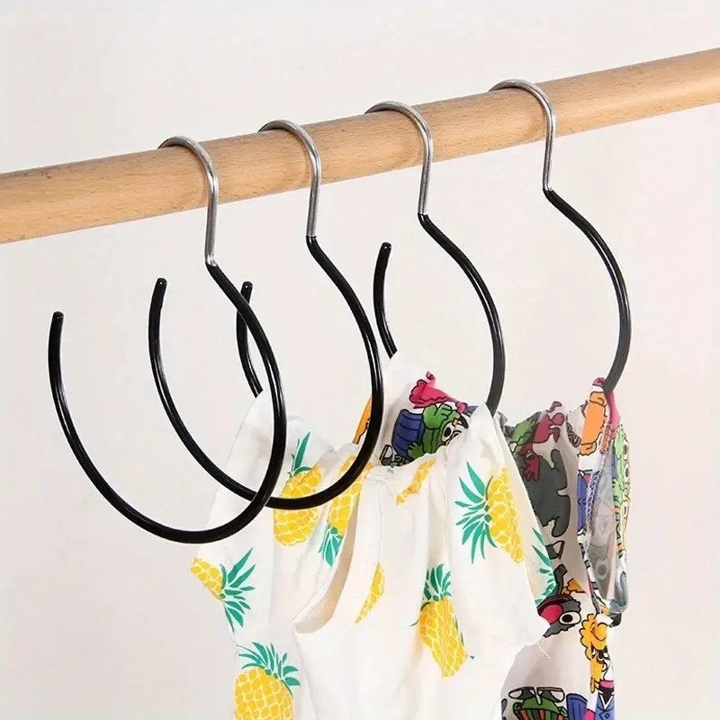 (5er Set) Platzsparender Gürtel Kleiderbügel Haken Kleiderschrank Organizer für Krawatten / Schal / Handtaschen - Schwarz