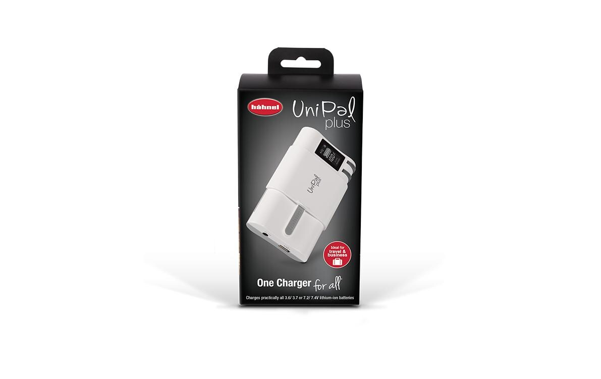 Ladegerät UniPal PlusUniversal Li-Ion Ladegerät mit USB Ausgang