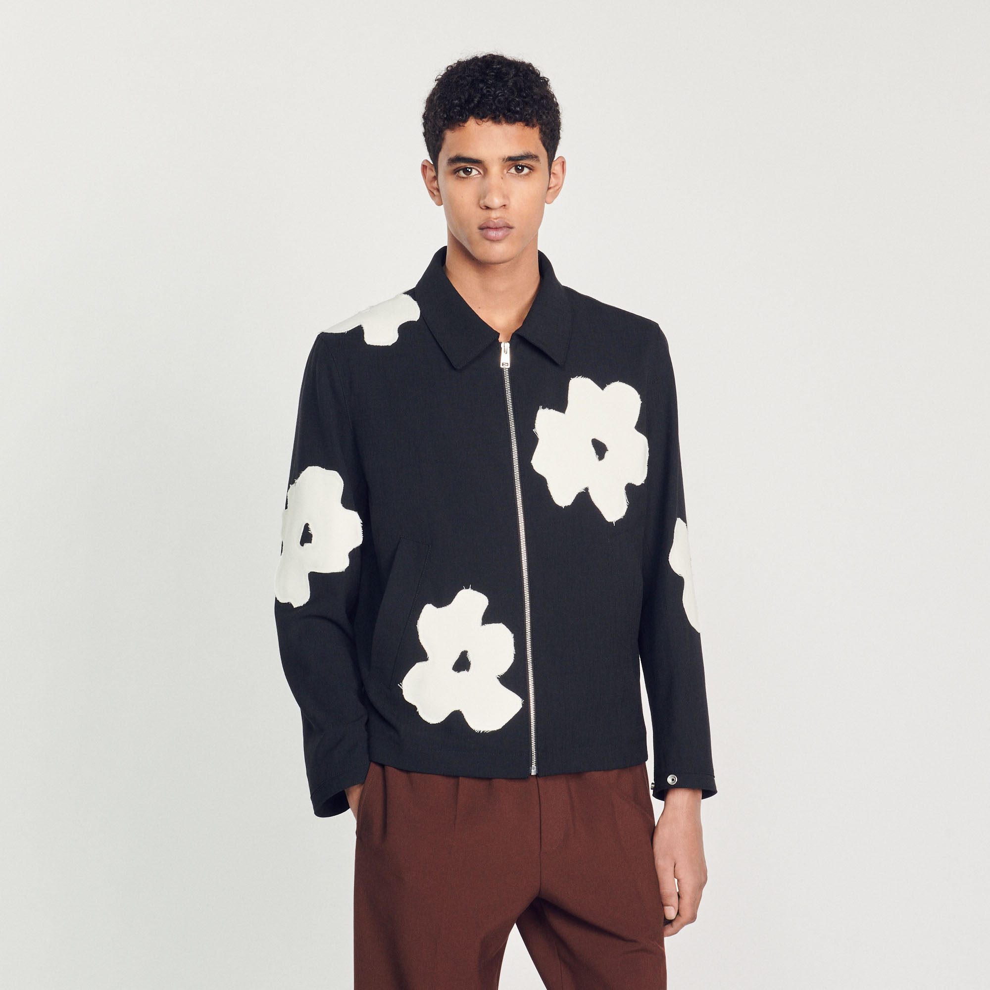 Blouson motifs fleurs