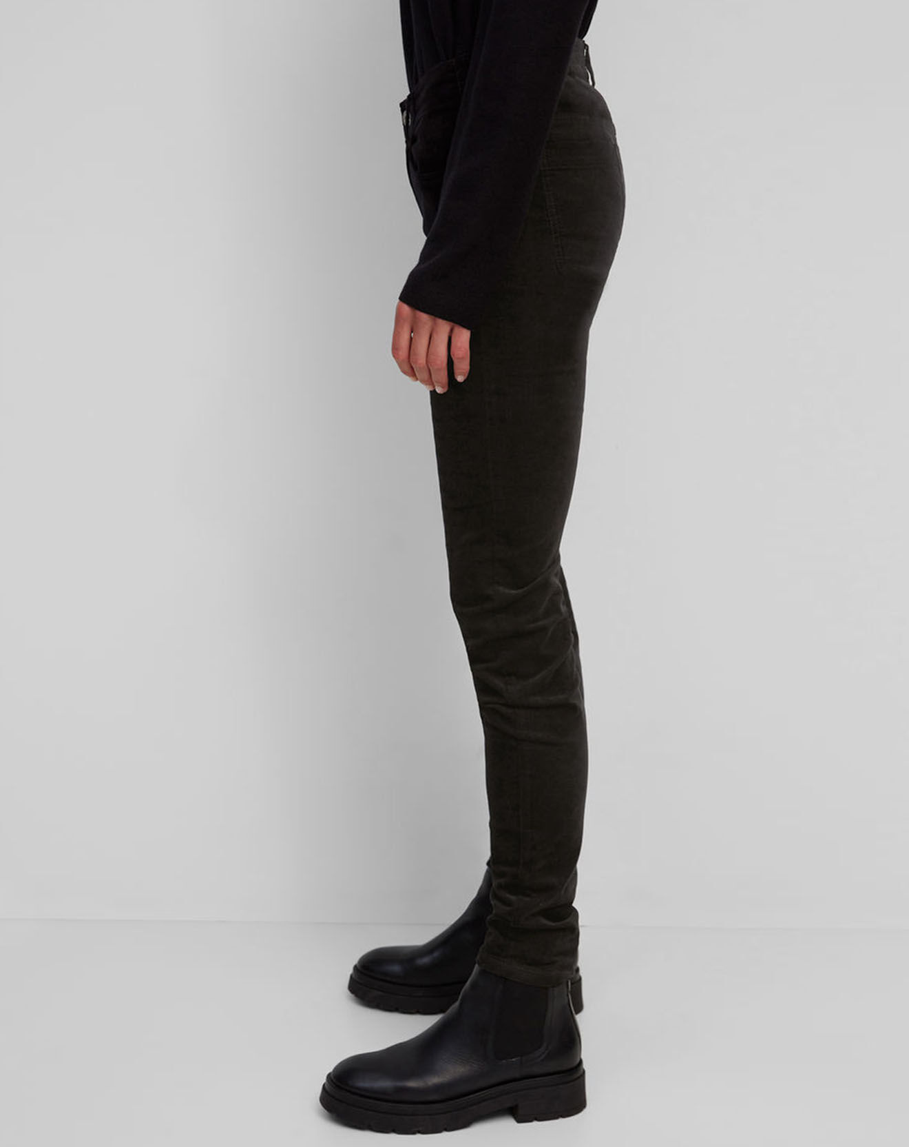 Marc O'Polo Pantalon en Velours de coton bio Slim Mavas noir