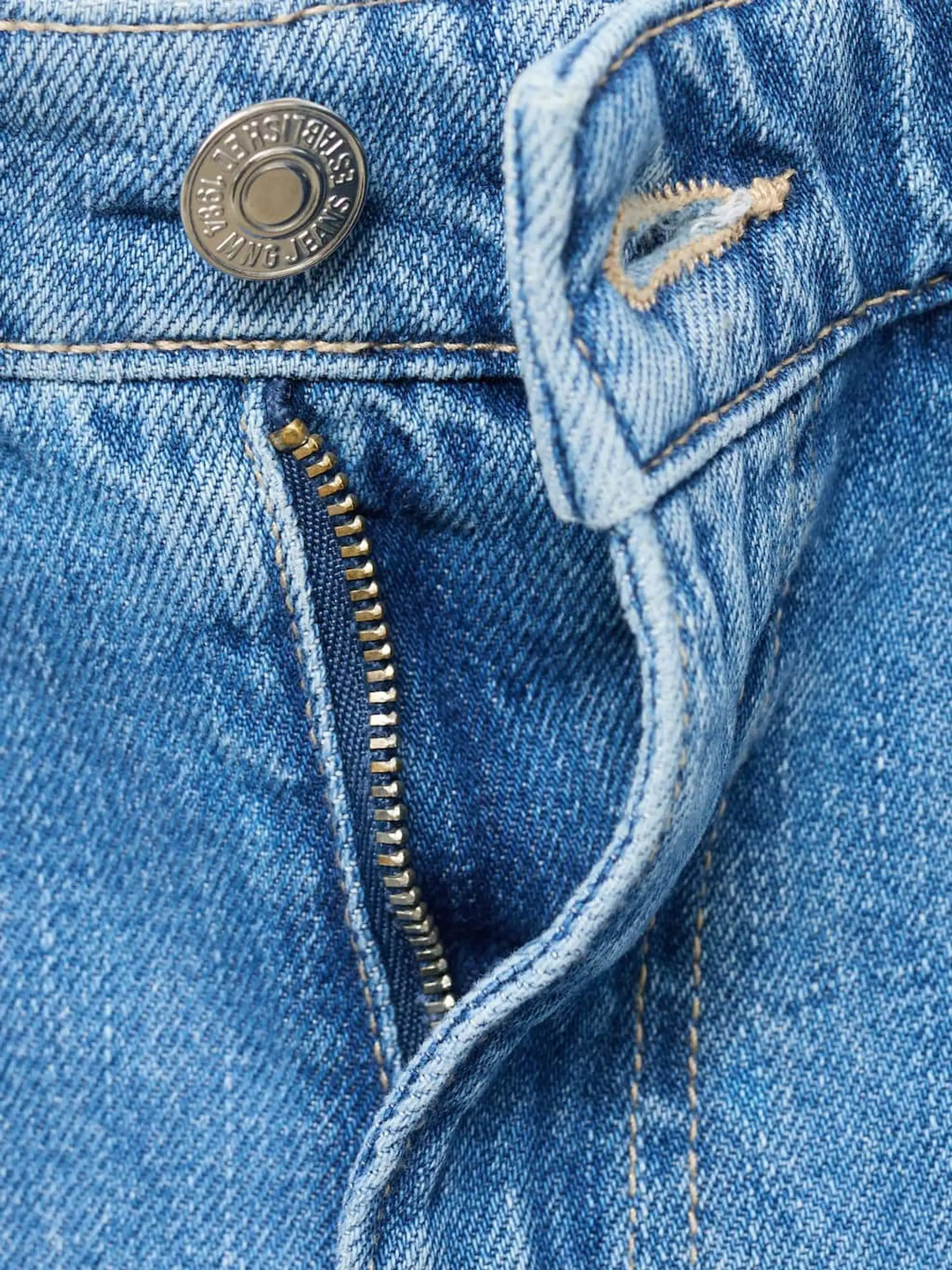 Mango High Waist Straight Denim Shorts
