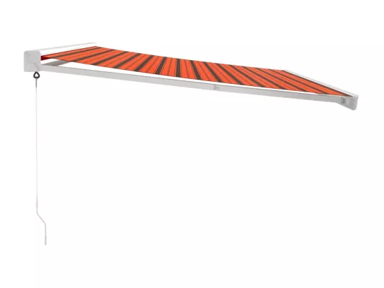 Auvent rétractable orange et marron 4x3 m tissu et aluminium