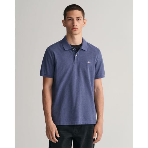 GANT Shield Piqué Polo T-shirt, Dark Jeansblue Melange, XL