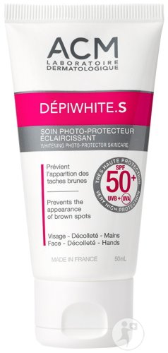 ACM Dépiwhite S IP50+ Soin Photoprotecteur Éclaircissant Visage Décolleté Mains 50ml