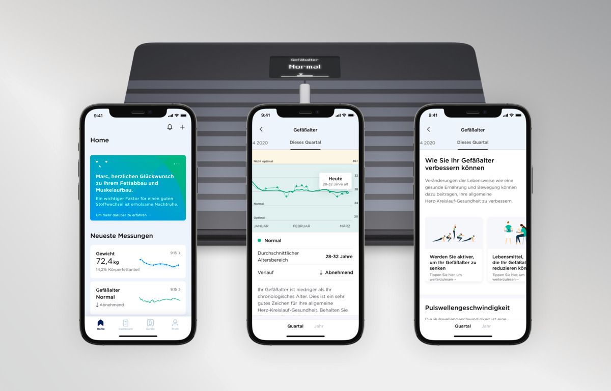 Withings Body Waage schwarz WLAN Bluetooth Gesamtkörperanalyse Appsteuerung