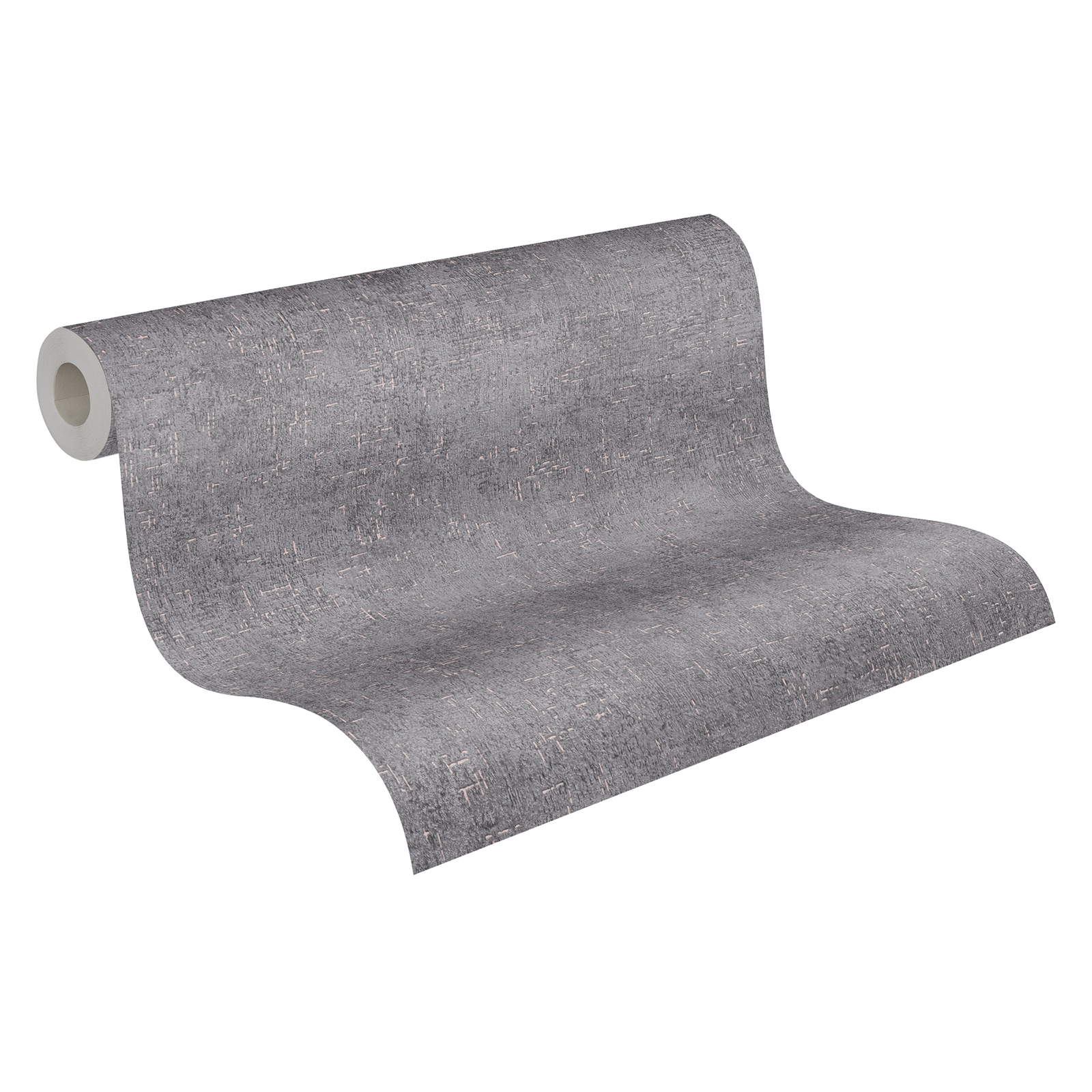 Vliestapete - dunkelgrau-bronze - Putzoptik - 10 Meter