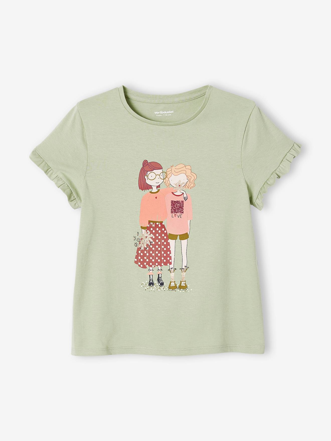 Camiseta branca lisa tamanho médio para meninas com estampa 