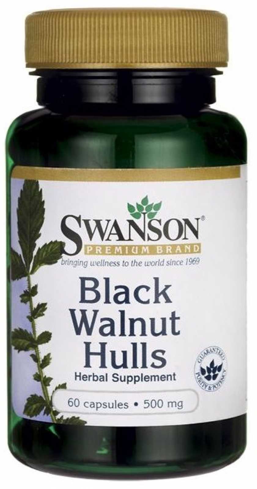 Cápsulas de casca de noz preta Swanson 500mg 60 cápsulas