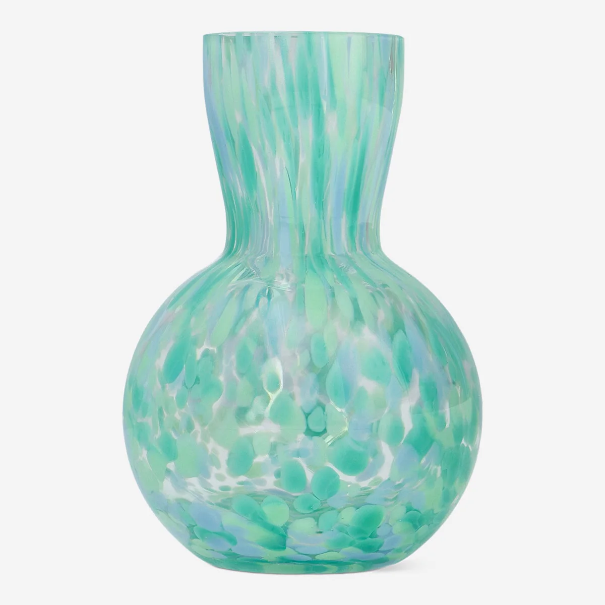 Vase med blåt stænkdesign