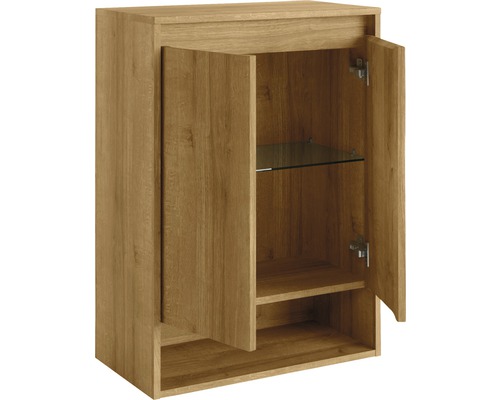 Halfhoge kast FACKELMANN Natura knoestig eiken 60,5 x 82,5 x 32 cm