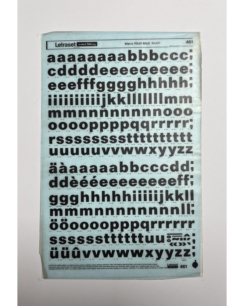 Letraset 461 - FOLIO BOLD - 60pt