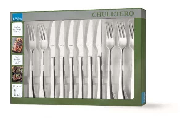 Amefa Chuletero 7038 - 12-pc Steak set in window box
