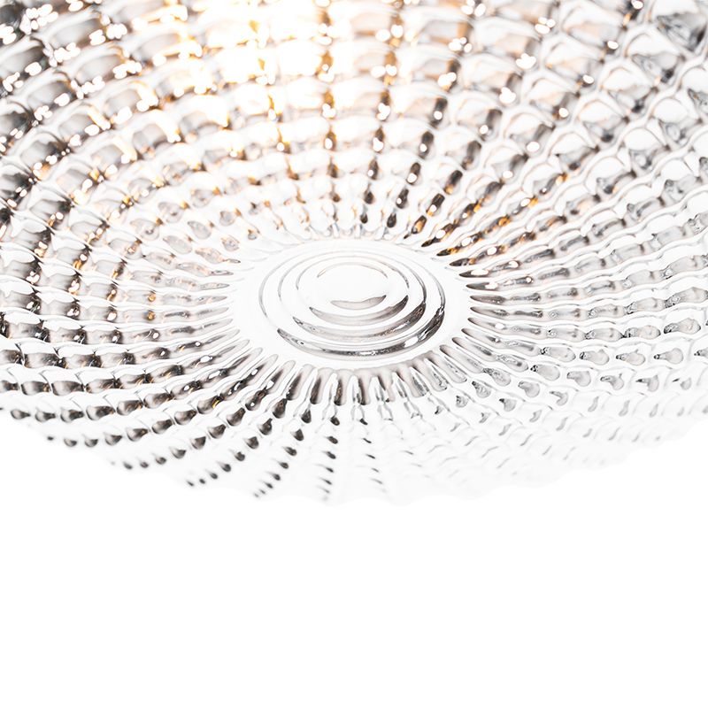 Klassieke plafondlamp zwart met smoke glas 23 cm IP44 - Nohmi