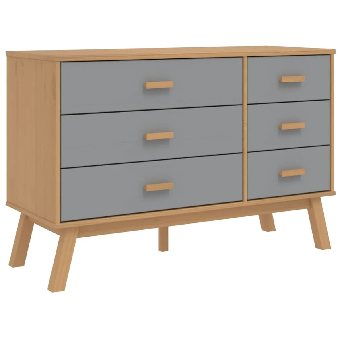 vidaXL Armoire à tiroirs OLDEN - Gris et marron