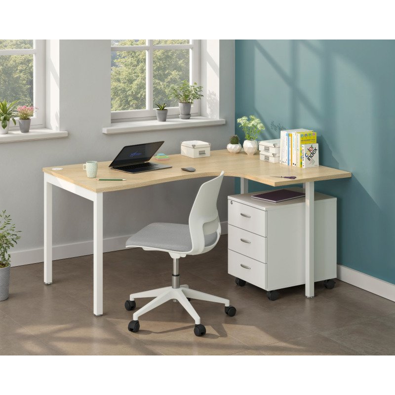 Bureau compact Squadra piètement métal