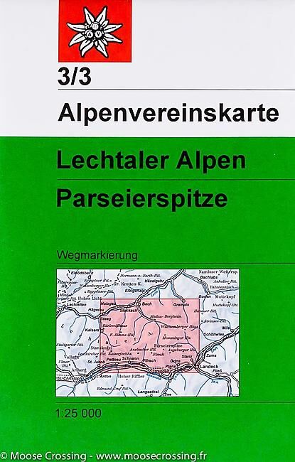 ALPENVEREIN - 3 3 LECHTALER ALPEN PARSEIERSPITZE 1 25 000