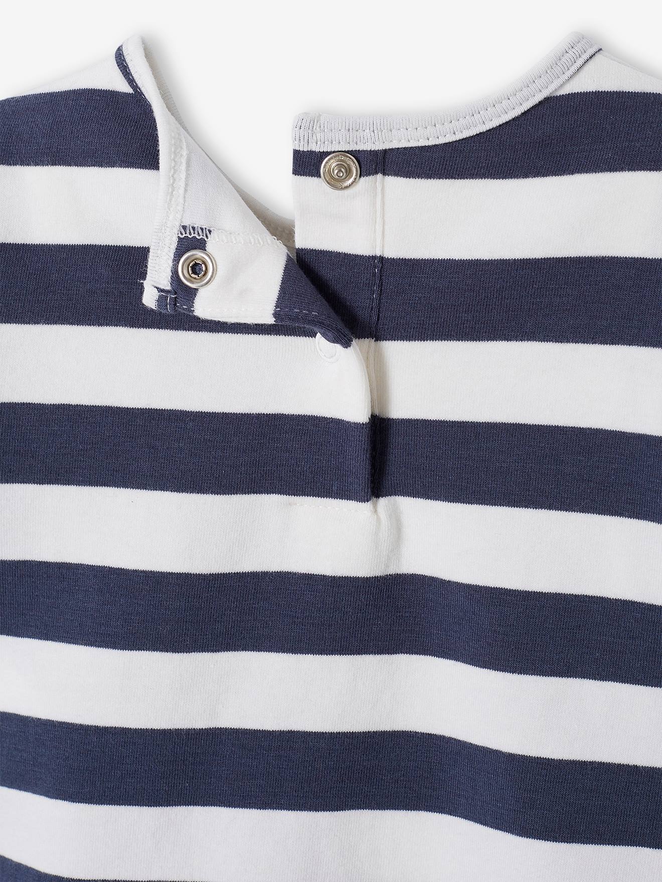 Camiseta estilo marinheiro, body de manga comprida para bebê, branco-creme
