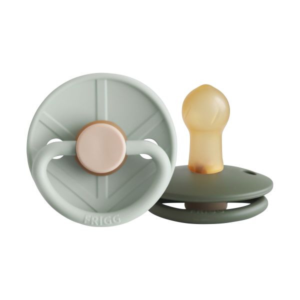 Frigg Little Viking Fopspeen - Rond - 2 Stuks - 0-6 Mnd - Sage/Olive
