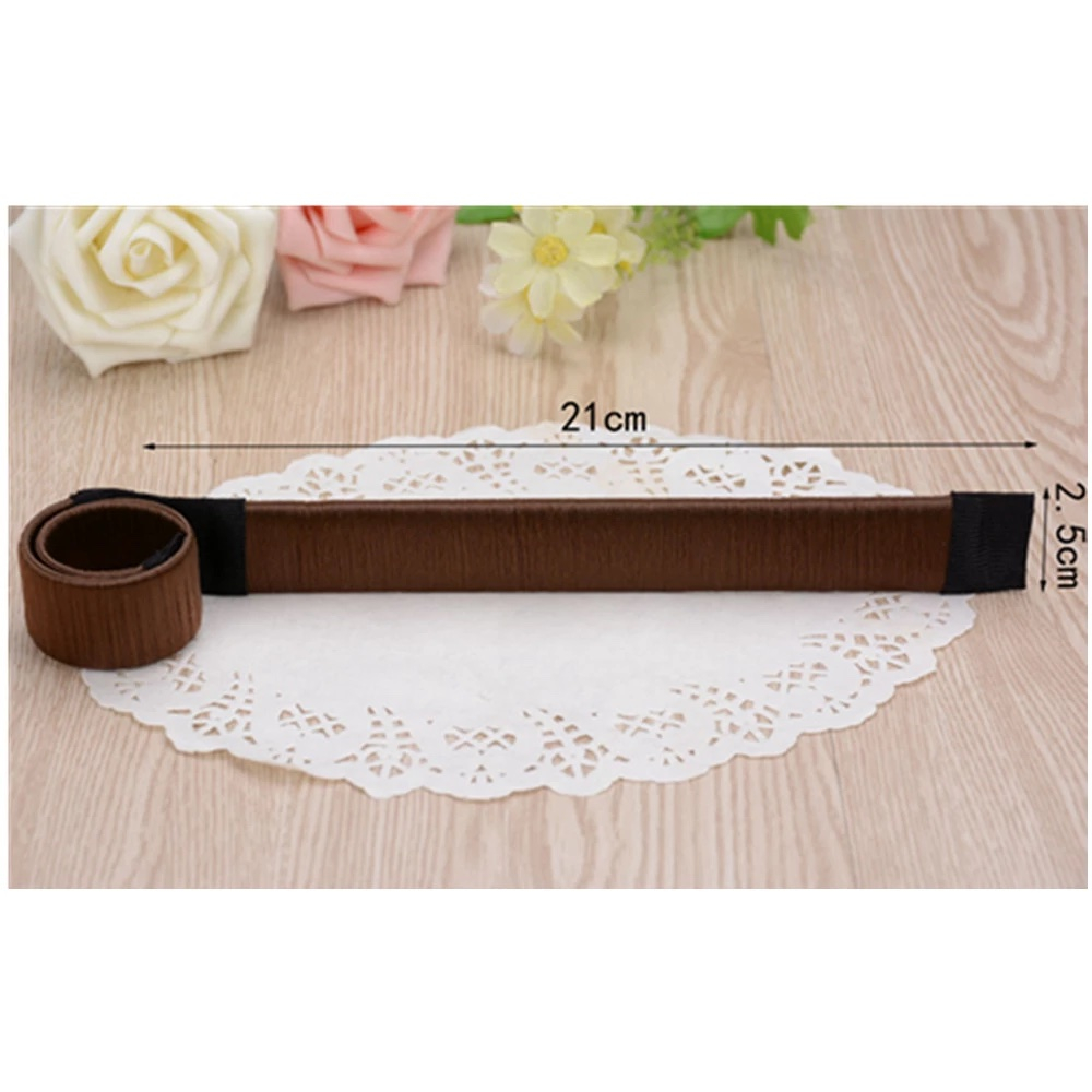 (210x25mm) Frisur Dutt Hilfe Styling Haarreif Bun Maker - Hellbraun