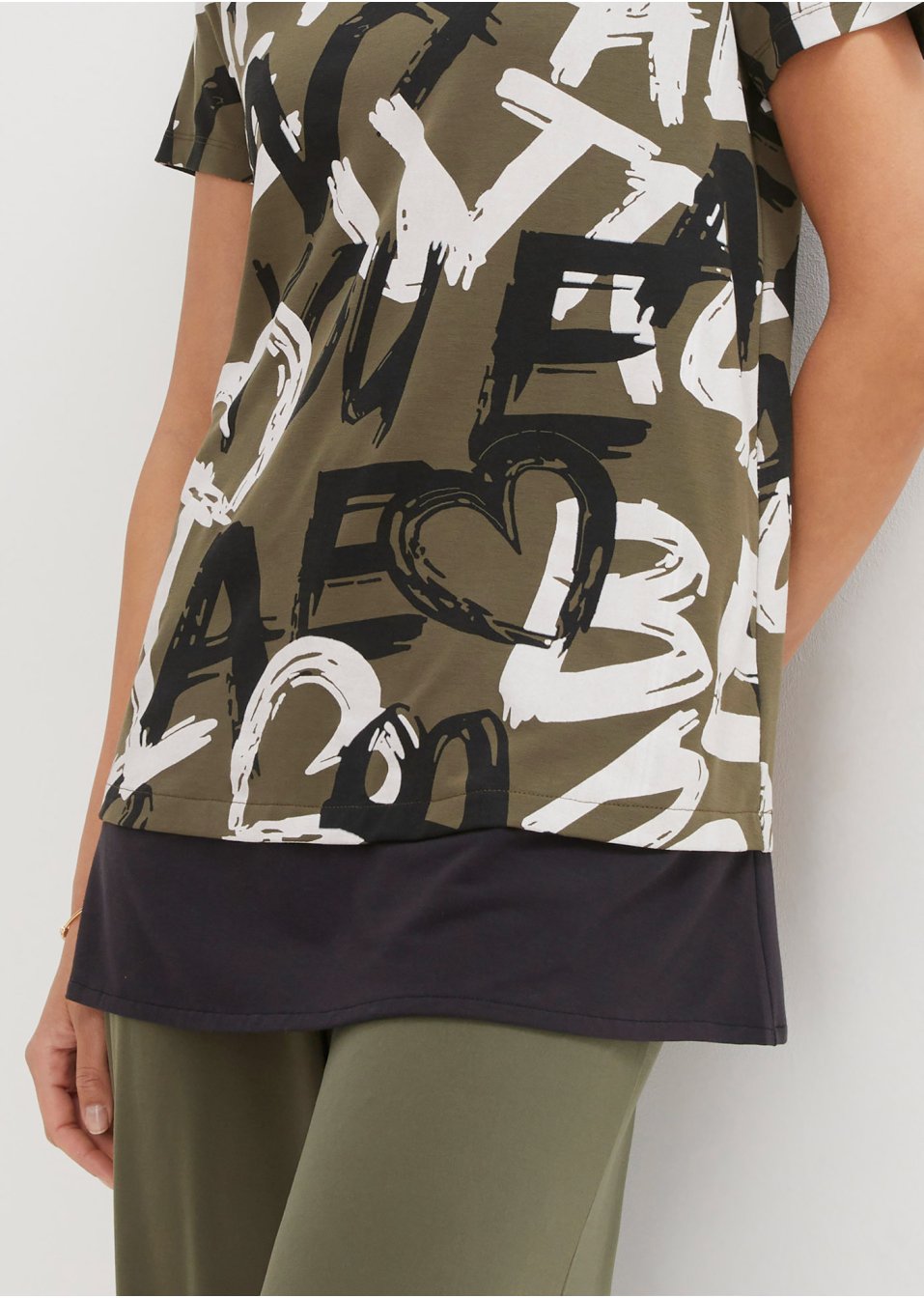 T-shirt long à manches courtes