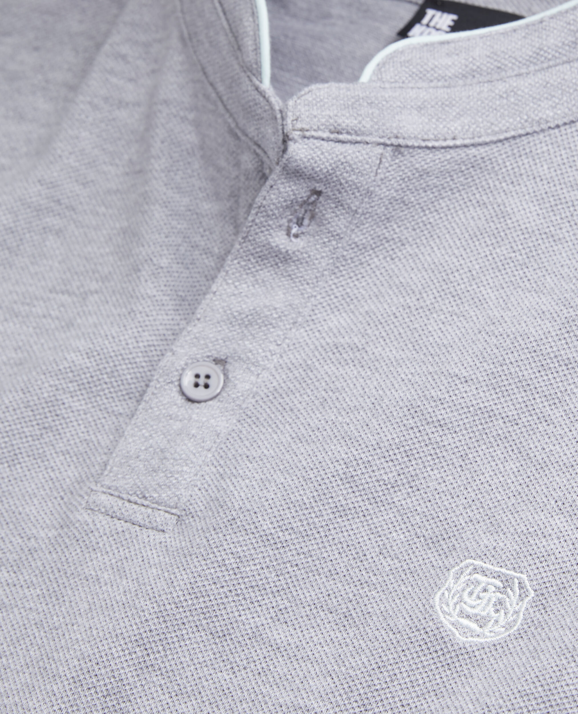 Polo gris clair en coton