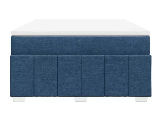 Sommier à lattes de lit avec matelas Bleu 160x200 cm Tissu