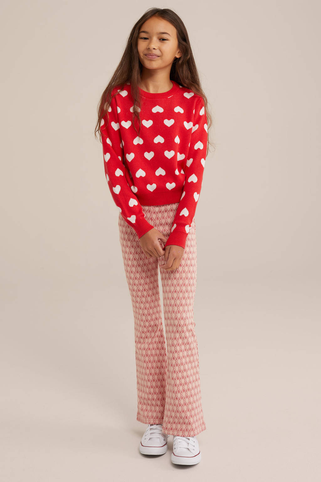 WE Fashion gebreide trui rood