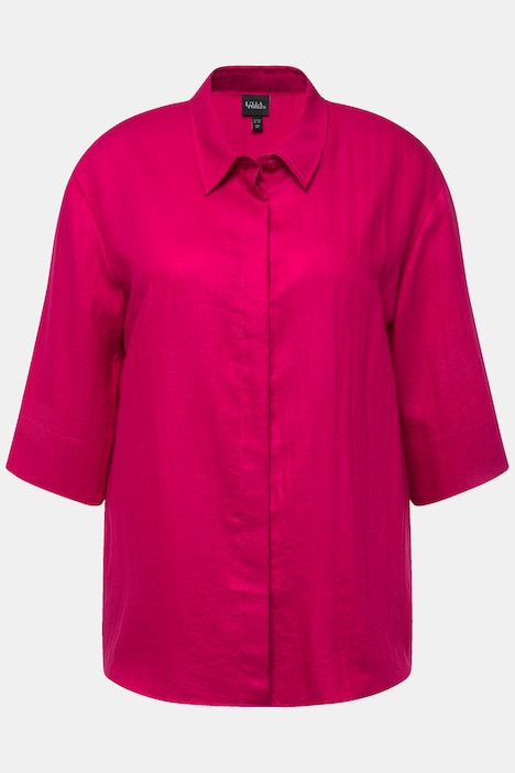 Hemdbluse, Viskosemix, Hemdkragen, 3/4-Arm