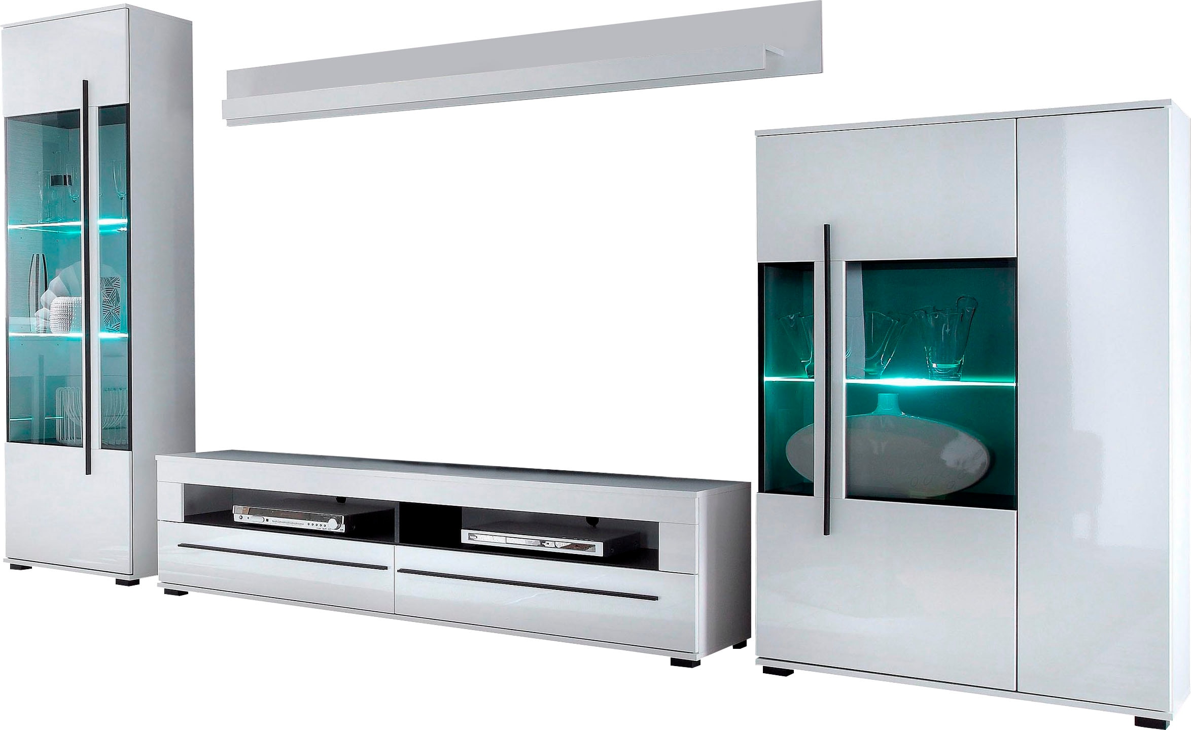 INOSIGN Wohnwand »Cantara, moderne Anbauwand, Wohnzimmer-Set, in Eiche Evoke oder Weiss« Set, 4 Stk. tlg.