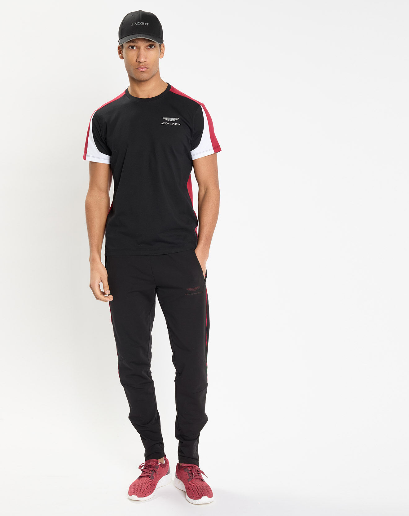 Hackett London T-Shirt Regular Fit Aston Martin Racing Raglan noir/rouge